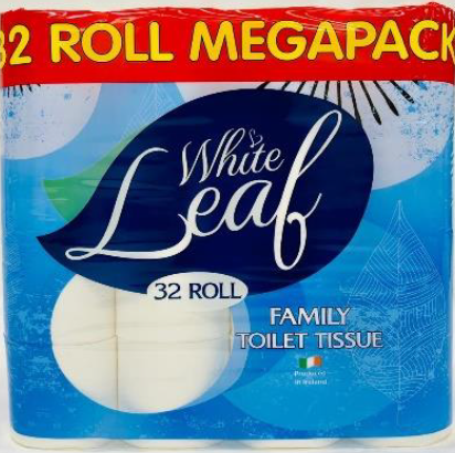 2 x White Leaf Family 32 Roll Pack