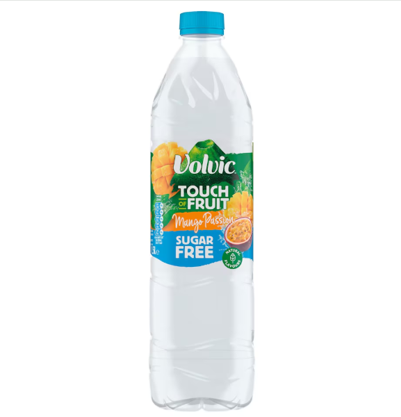 6 x Volvic Touch Of Fruit Sugar Free Mango Passion 1.5L