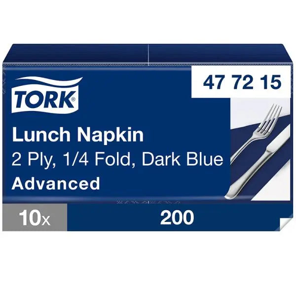 10 x Tork Lunch Napkin Blue 2Ply 200Pk